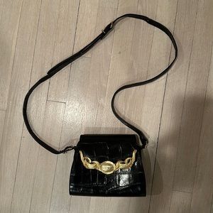 Vintage Ann Turk Black and Gold Hardware Crossbody Bag